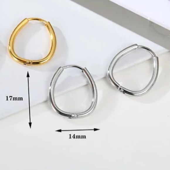 💫Insta sterling silver oval hoop earrings - Picture 5 of 5